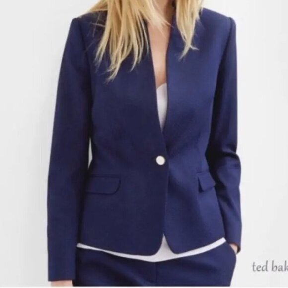 Ted Baker London Jackets & Blazers - Ted Baker ILLIJ Textured Jacket Cobalt Blue sz 3